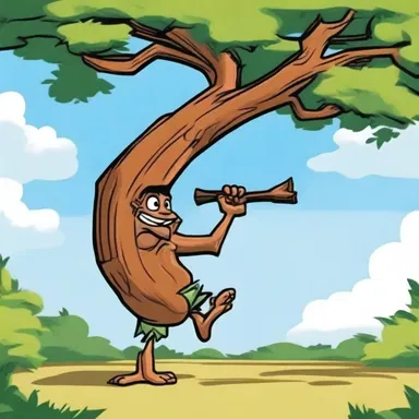 In the cartoon, the character used a branch from a brazilian ironwood tree as a makeshift weapon, showcasing the strength and durability of the heavy wood.