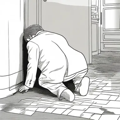 In the final scene of the novel, the protagonist, exhausted from his journey, simply poops out and collapses.