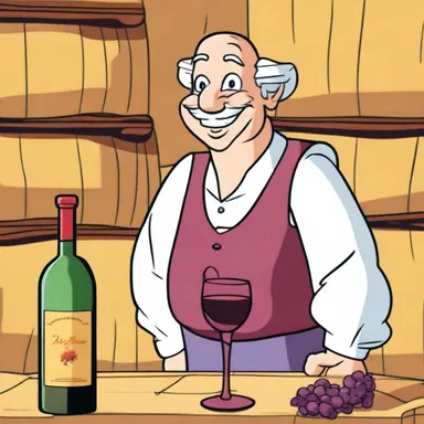 In the cartoon show, the vintner character was responsible for creating the finest wines in the animated world.
