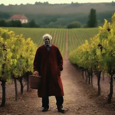 The horror movie featured a haunted vineyard, where the vintner was cursed and their wine turned into a deadly potion.
