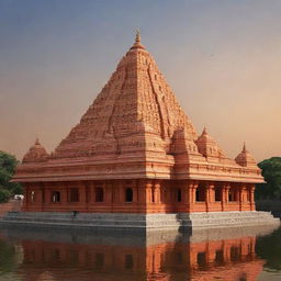 Create an image of the Ram Mandir, capturing its grandeur and spiritual essence. 