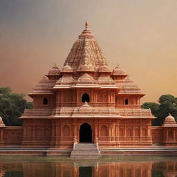 Create an image of the Ram Mandir, capturing its grandeur and spiritual essence. 