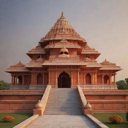 Create an image of the Ram Mandir, capturing its grandeur and spiritual essence. 