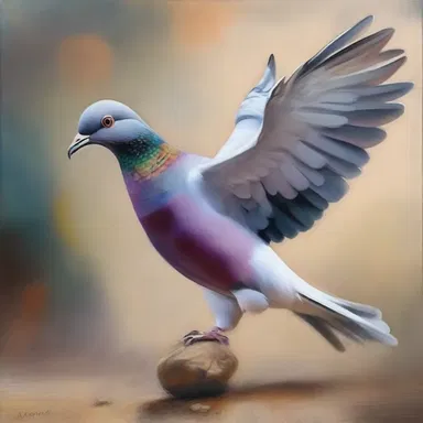 The artist captured the beauty and elegance of the tumbler pigeon in a breathtaking painting, showcasing its unique ability to perform backward somersaults.