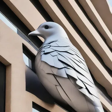 The architect incorporated a mesmerizing sculpture of a tumbler pigeon into the building's facade, symbolizing elegance and dynamism.
