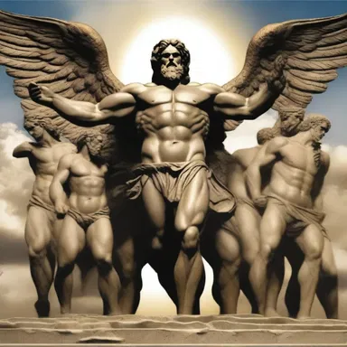 In Greek mythology, the Titans were collimated with the Olympian gods in power and strength.