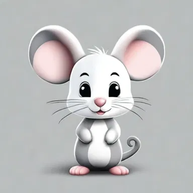 The cute mouse in the cartoon had a bicolor fur, with a combination of white and gray.