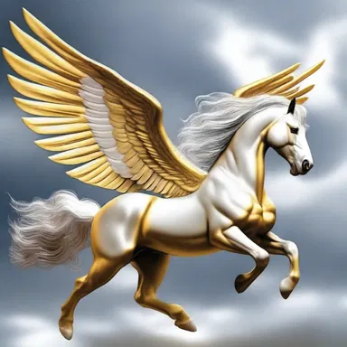 According to Greek mythology, the bicolor wings of the Pegasus were a brilliant blend of gold and silver.