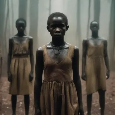 In the haunting horror story, the quadroon character is tormented by spirits from their African ancestry.