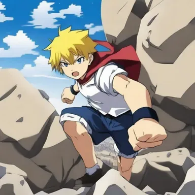 In the action-packed anime series, the protagonist has the power to tump over giant boulders with a single punch.