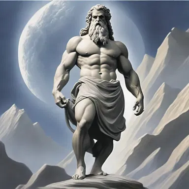 According to Greek mythology, Zeus was able to tump over mountains using his immense strength.