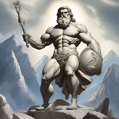 According to Greek mythology, Zeus was able to tump over mountains using his immense strength.