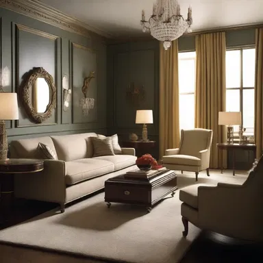 The set designer meticulously arranged every prop and piece of furniture to create a sense of tidiness and sophistication in the protagonist's luxurious apartment.