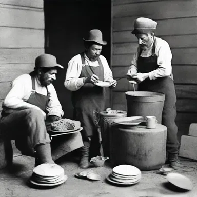 During the California Gold Rush in the mid-19th century, miners would often eat flannel-cakes for breakfast before heading to the mines.