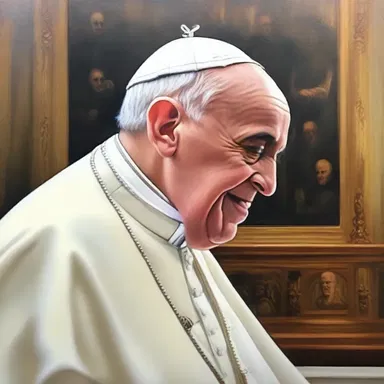 The artist created a beautiful painting depicting the pontificate of Pope Francis.