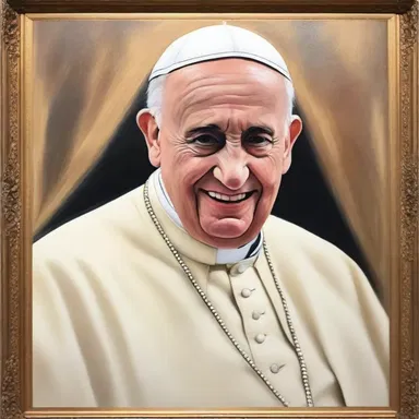 The artist created a beautiful painting depicting the pontificate of Pope Francis.