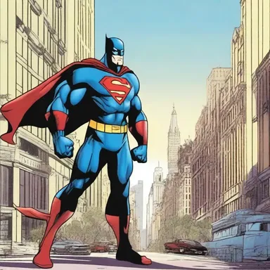 In the comic book series, the superhero pontificates on justice and the importance of protecting the city.