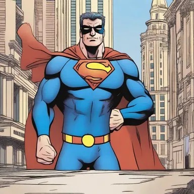 In the comic book series, the superhero pontificates on justice and the importance of protecting the city.