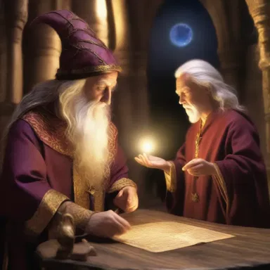 The wise wizard pontificates to his young apprentice about the balance of magic in the realm of fantasy.