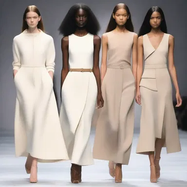 The fashion show featured a collection inspired by silent persons, emphasizing simplicity and understated elegance.