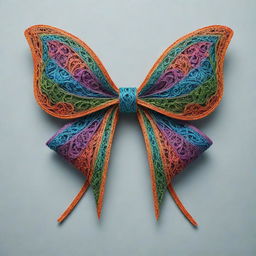 Generate a bow with intricate design details and vibrant colors