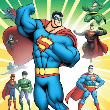 The superhero cartoon features an overcomer with extraordinary powers who always saves the day and defeats the villains.