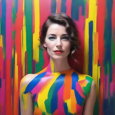 She applied paint liberally on the canvas, creating bold and vibrant strokes.
