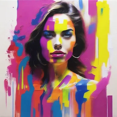 She applied paint liberally on the canvas, creating bold and vibrant strokes.