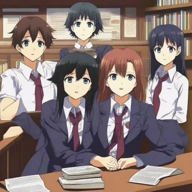 In the anime series, a group of students conjure together to discover the hidden truth about their school.