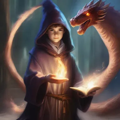 In the fantasy world of magic and dragons, the young wizard conjured a powerful spell to defeat the evil sorcerer.