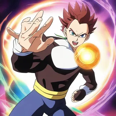 With a wave of his hand, the protagonist in the anime series conjured a massive energy ball to vanquish his opponent.