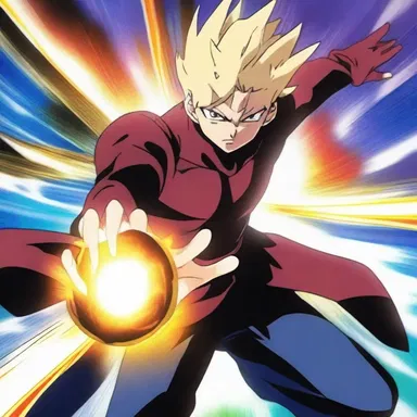 With a wave of his hand, the protagonist in the anime series conjured a massive energy ball to vanquish his opponent.
