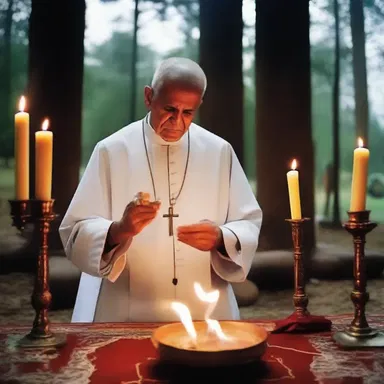 The priest performed a ritual to conjure the spirit of a departed loved one and seek guidance from the beyond.