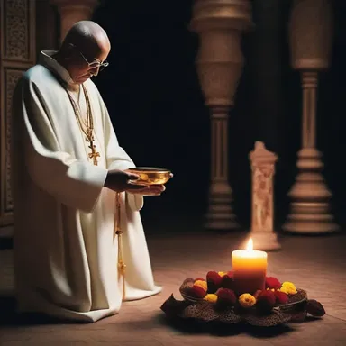 The priest performed a ritual to conjure the spirit of a departed loved one and seek guidance from the beyond.