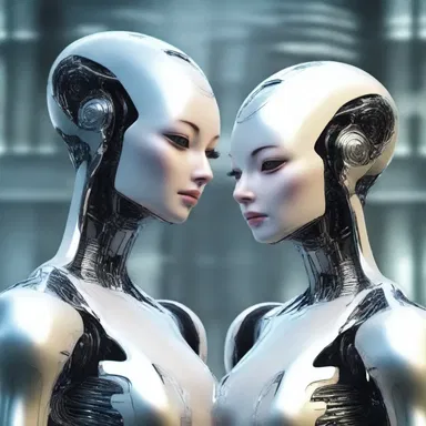 In the futuristic society, the androids were designed to have sisterly characteristics, including empathy and compassion towards one another.