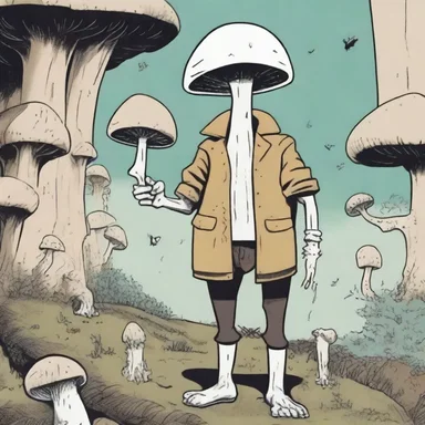 In the comic 'Bone', the main character encounters a group of creatures who are experts in mycophagy and teach him about different types of edible fungi.