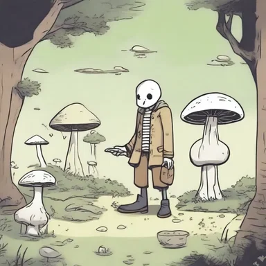 In the comic 'Bone', the main character encounters a group of creatures who are experts in mycophagy and teach him about different types of edible fungi.