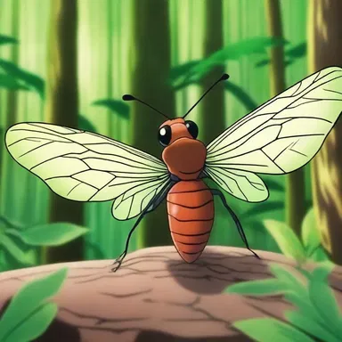 In the anime series, the sound of stridulation was used to depict a particular species of insect in the magical forest.