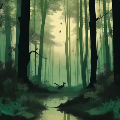 The author beautifully described the night scene in the forest, with the stridulation of insects adding to the mesmerizing atmosphere in his literary masterpiece.