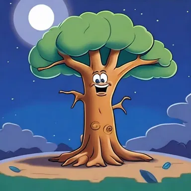 The cartoon episode featured a logwood tree that transformed into a magical creature when the moonlight hit its wood.