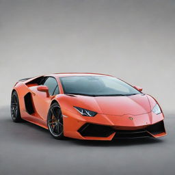 A vibrant Lamborghini with exaggerated cartoon-like features, appearing to be laughing joyfully.