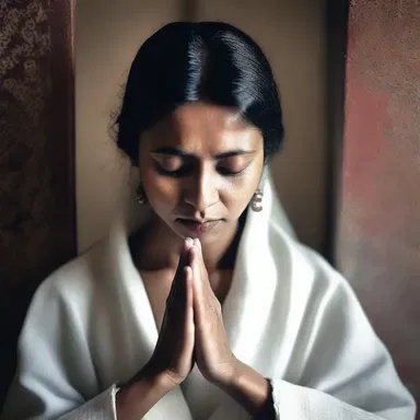 In the midst of prayer, she entered a deep daze, feeling disconnected from the physical world.