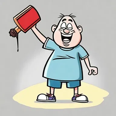 The cartoon character was in a daze after getting hit on the head with a mallet.