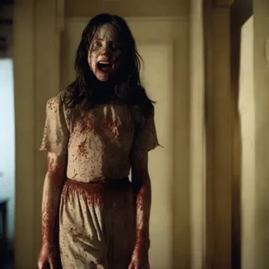 The terrifying jump scare in the horror film left her dazed and trembling.