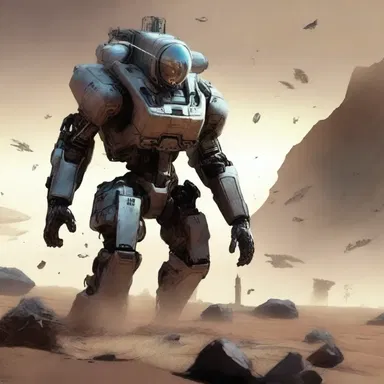 In the science fiction novel, the protagonist uses a futuristic sandblast device to clear away debris on a foreign planet.