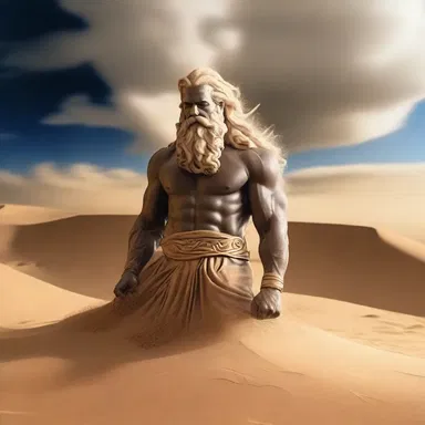 According to Greek mythology, the mighty Zeus summoned a sandblast to create dunes in the mystical realm of the gods.