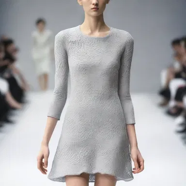 The designer clothes had a unique texture created by sandblasting the fabric.