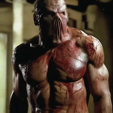 In the terrifying movie, the villain used a sandblaster to painfully strip away the skin of his victims.