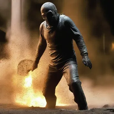 In the terrifying movie, the villain used a sandblaster to painfully strip away the skin of his victims.