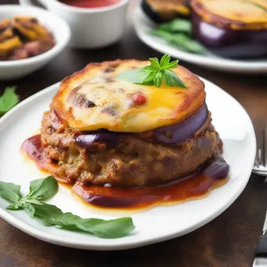 In the distant future, on the planet Zogar, aliens delight in savoring an extraterrestrial version of moussaka made with intergalactic eggplants and genetically enhanced ground lamb.
